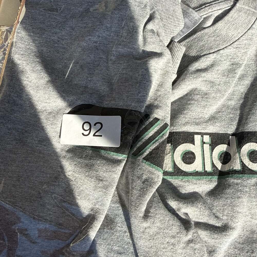 Vintage 90s Adidas Grey Graphic Logo T-Shirt Men's 2XL - Picture 5 of 5
